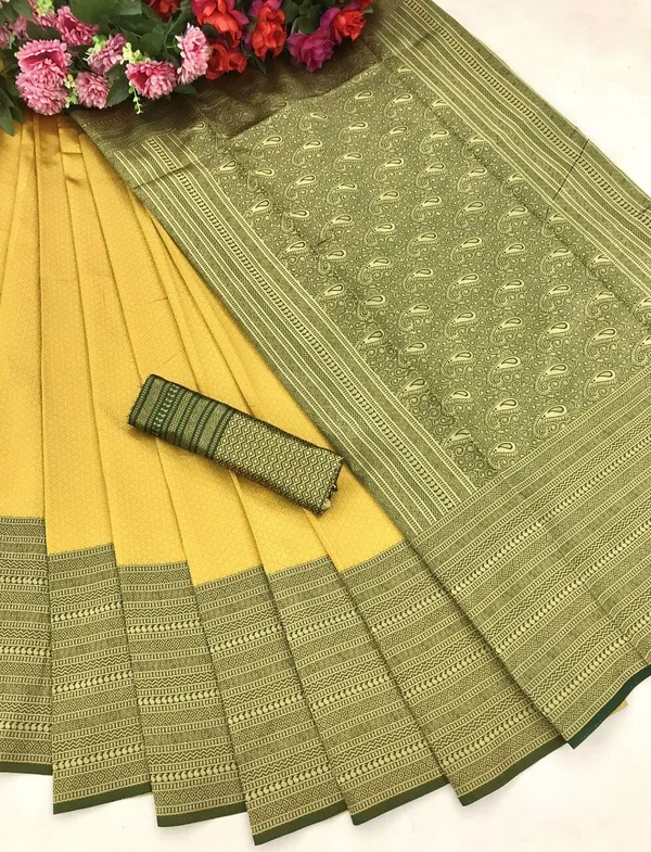 Yellow_Embellished_Banarasi_Jacquard_Saree_(Yellow)